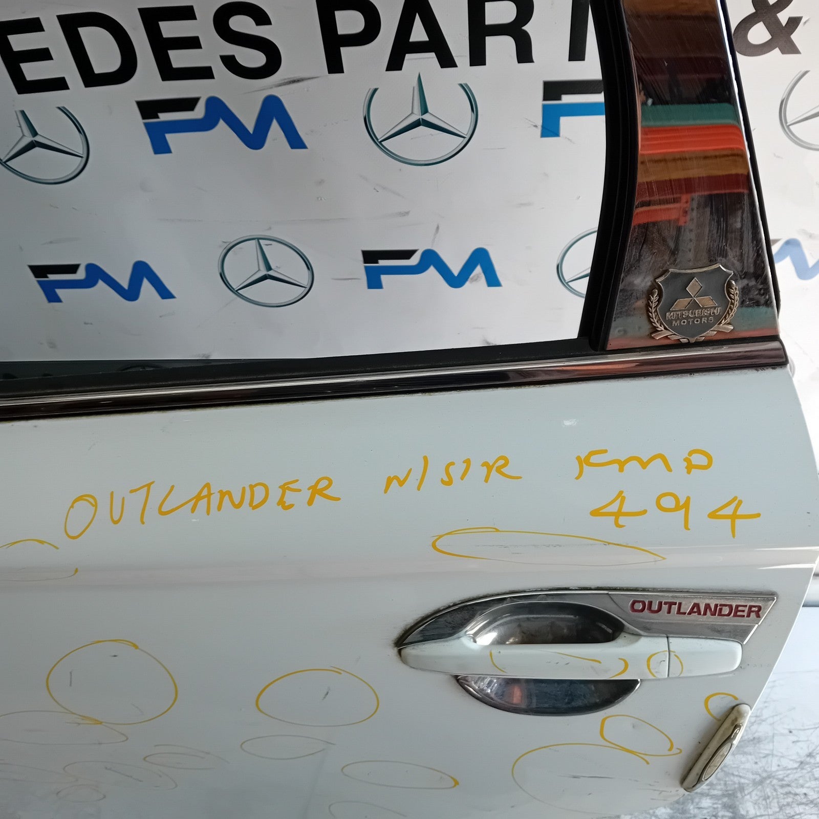 MITSUBISHI OUTLANDER MK3 PASSENGER REAR DOOR NSR 2013 WHITE FMD494
