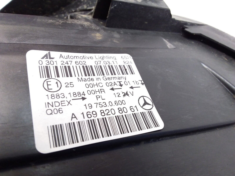 2011 MERCEDES B-CLASS W245 W169 HEADLIGHT DRIVER O/S A1698208061 FMH140