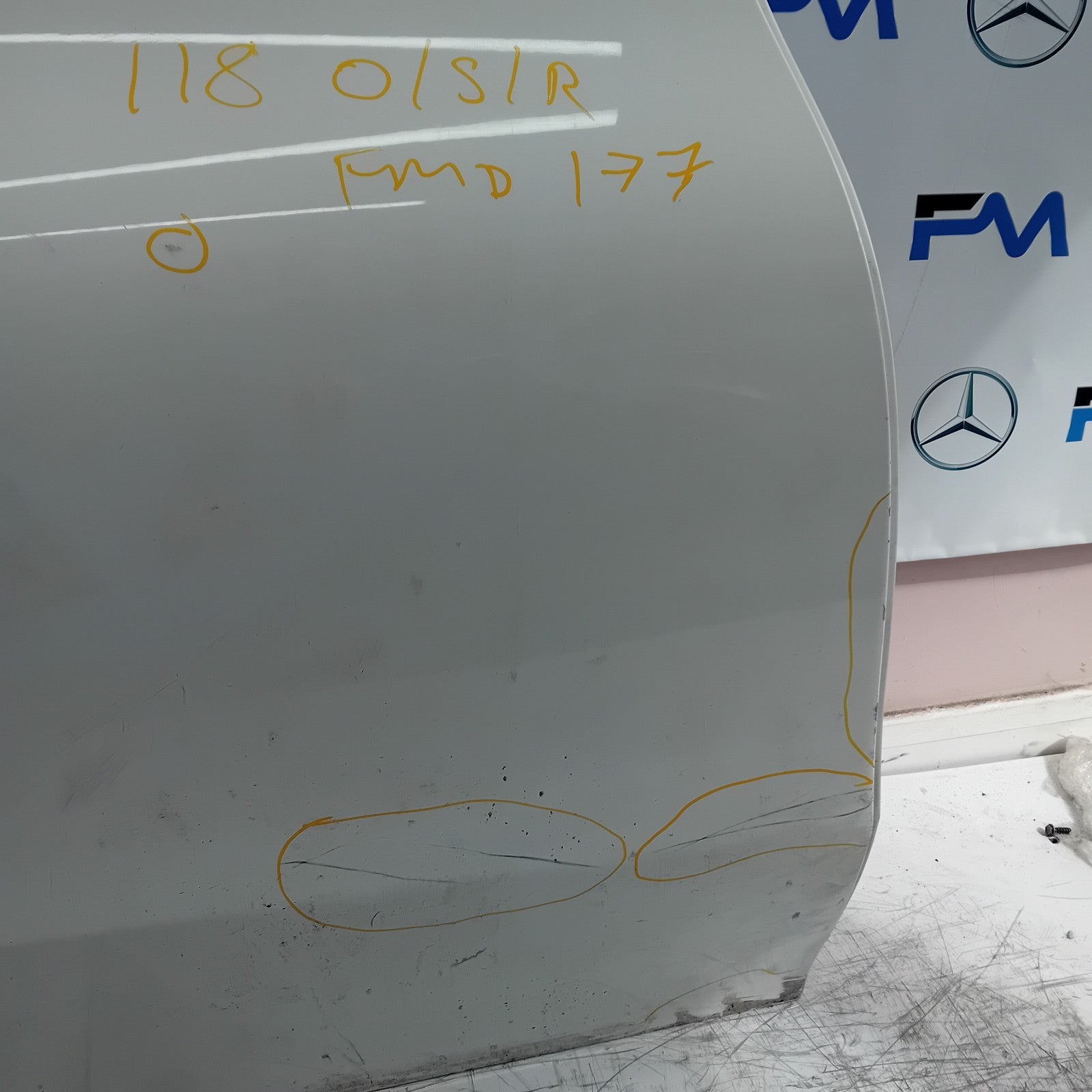 MERCEDES BENZ W118 CLA DRIVER SIDE REAR DOOR OSR WHITE 2019 ON COMPLETE FMD177