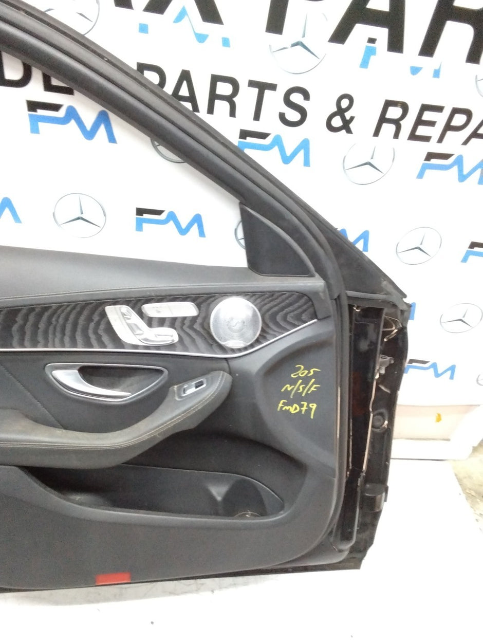 MERCEDES BENZ C-CLASS W205 PASSENGER SIDE FRONT DOOR N/S/F COMPLETE BLACK FMD79