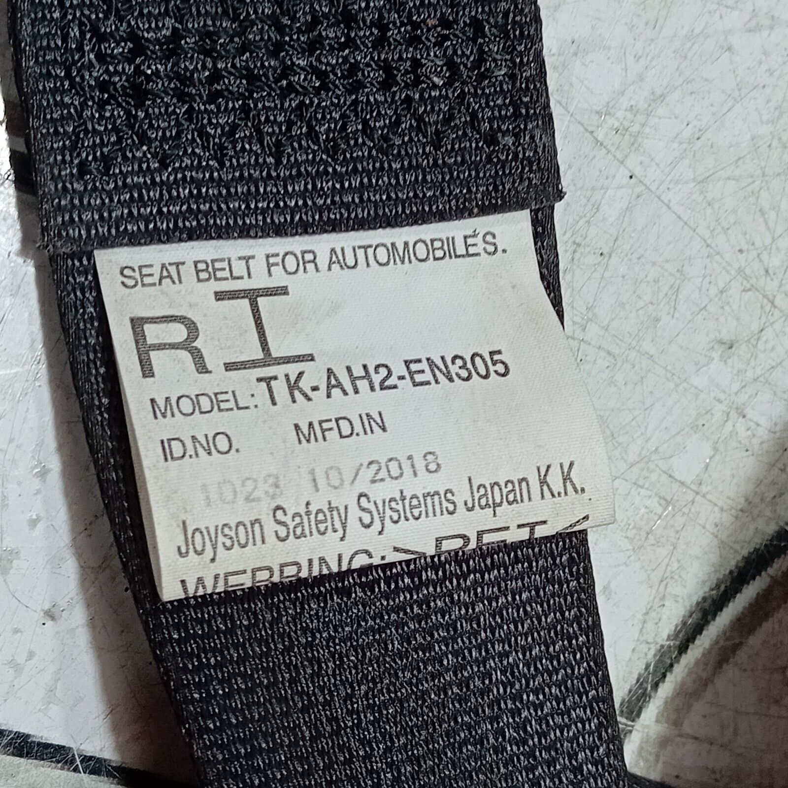 MITSUBISHI OUTLANDER MK3 SEAT BELT FRONT RIGHT DRIVER SIDE TKAH2EN305 2016