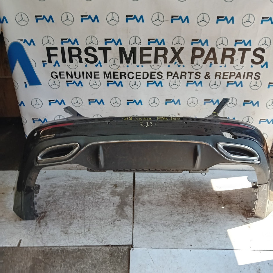 MERCEDES E-CLASS W213 SALOON REAR BUMPER 2016 A2138850001 BLACK COMPLETE FMX100