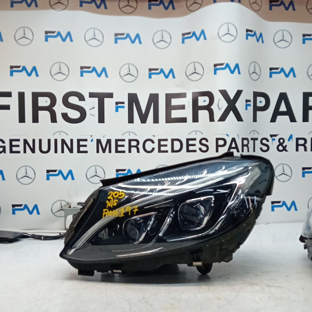 MERCEDES C-CLASS W205 HEADLIGHT PASSENGER NS LEFT A2059060605 INTELLIGENT FMH197
