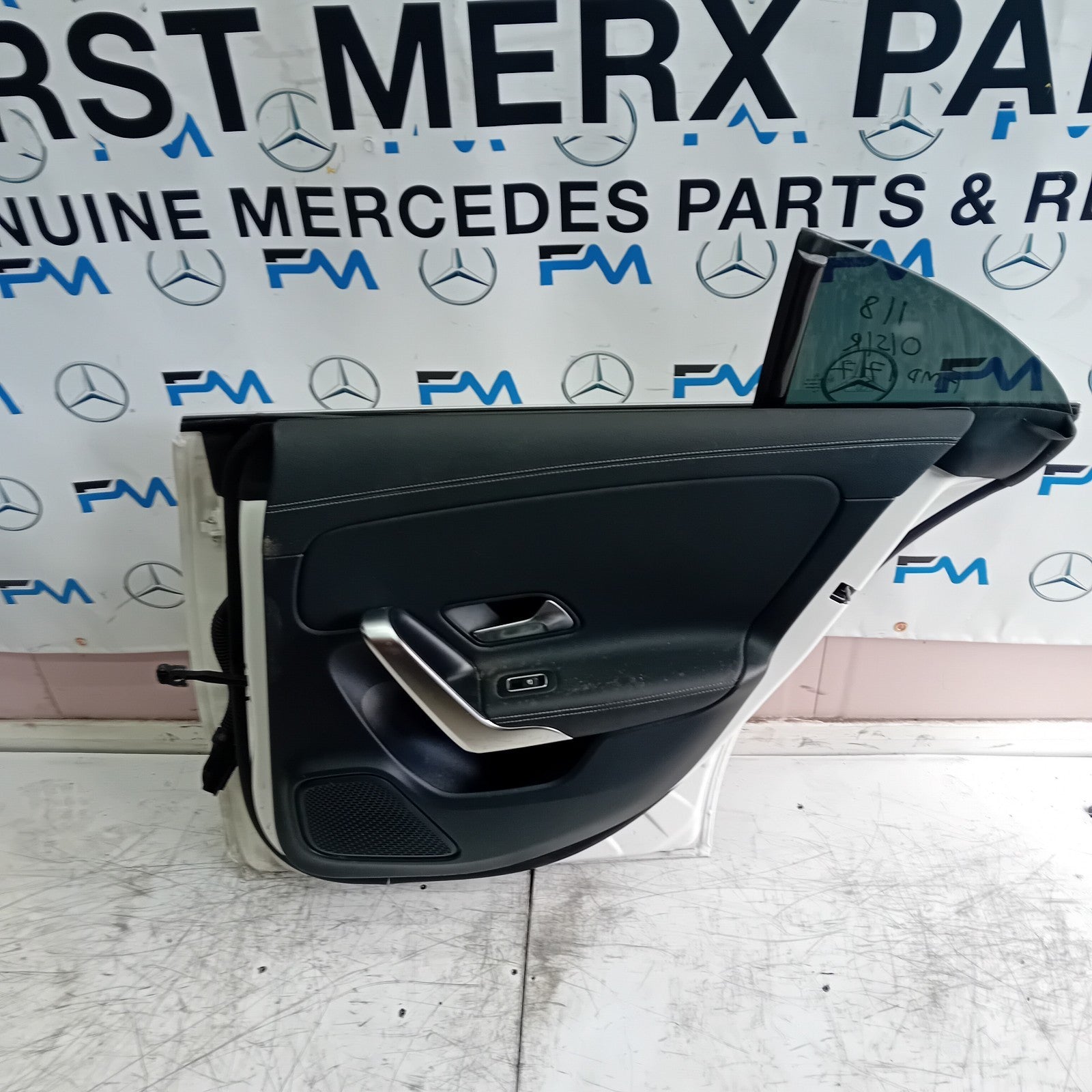 MERCEDES BENZ W118 CLA DRIVER SIDE REAR DOOR OSR WHITE 2019 ON COMPLETE FMD177