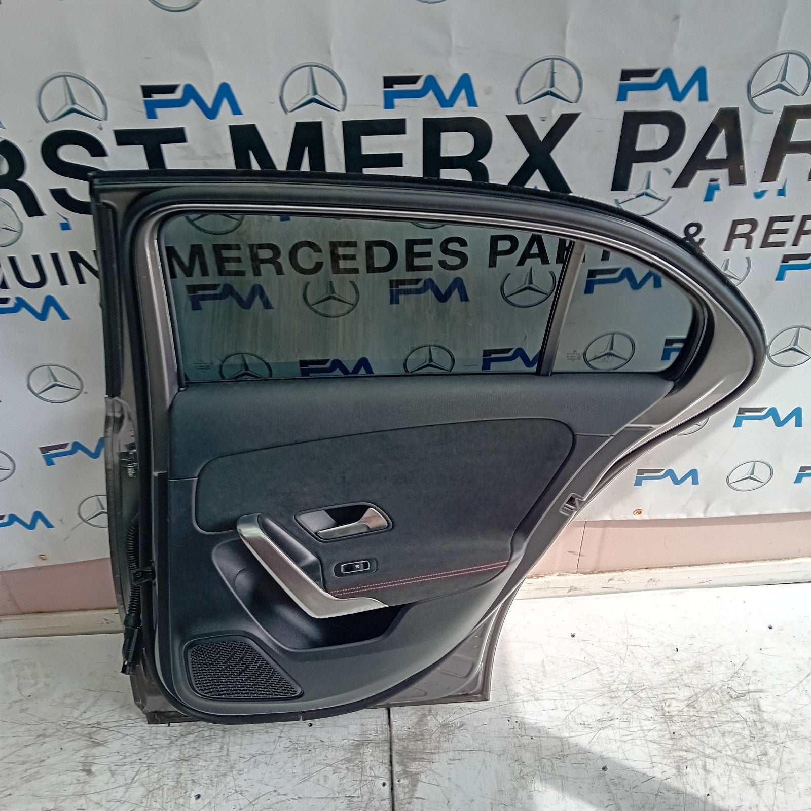 MERCEDES BENZ A-CLASS W177 DRIVER REAR DOOR OSR GREY 2018 ON COMPLETE FMD198