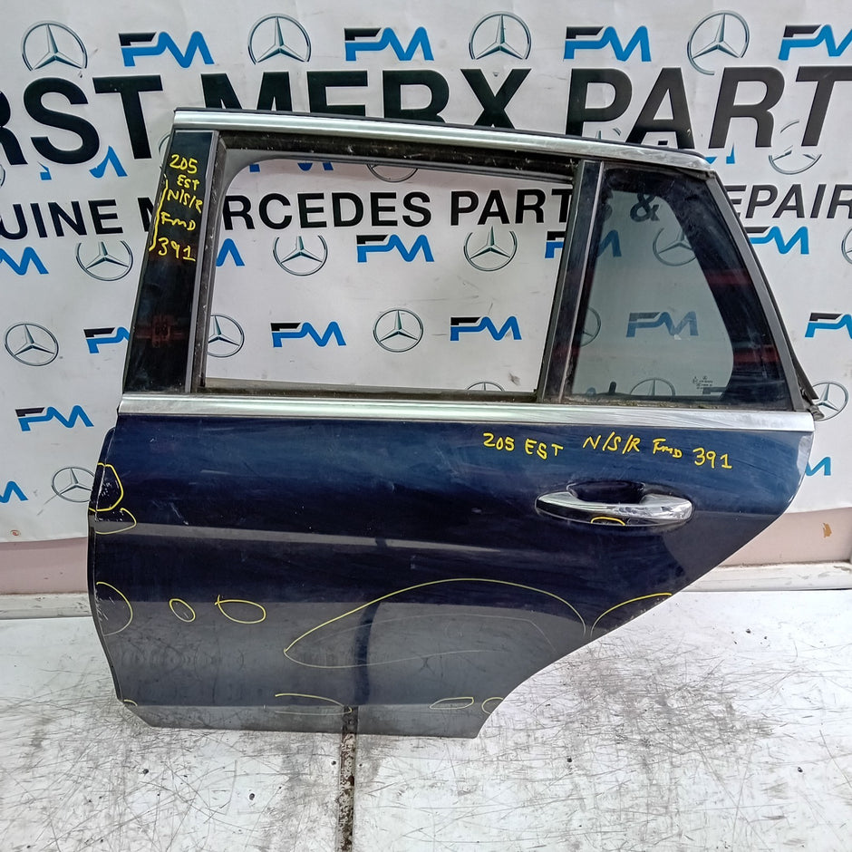 MEECEDS C-CLASS S205 EST PASSENGER REAR DOOR NSR BLUE 2014 ON COMPLETE FMD391