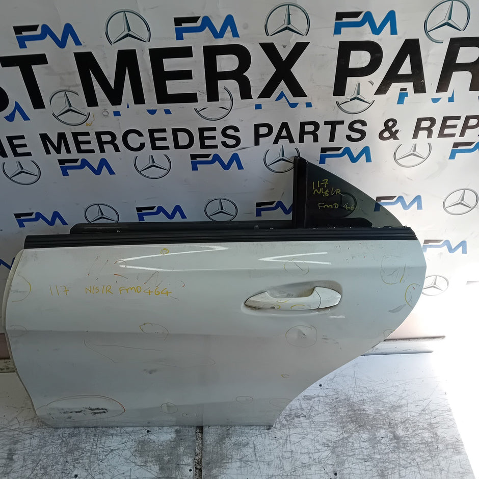 MERCEDES CLA W117 PASSENGER REAR DOOR NSR WHITE 2013-19 COMPLETE FMD464