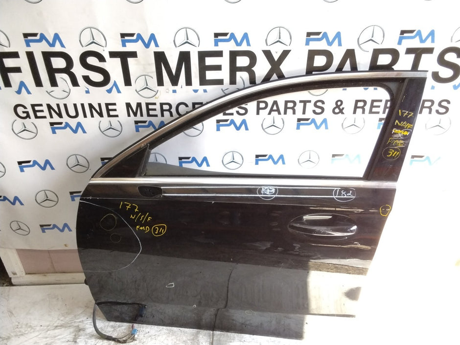 MERCEDES A-CLASS W177  PASSENGER FRONT DOOR NSF BLACK 2018-2023 COMPLETE FMD311