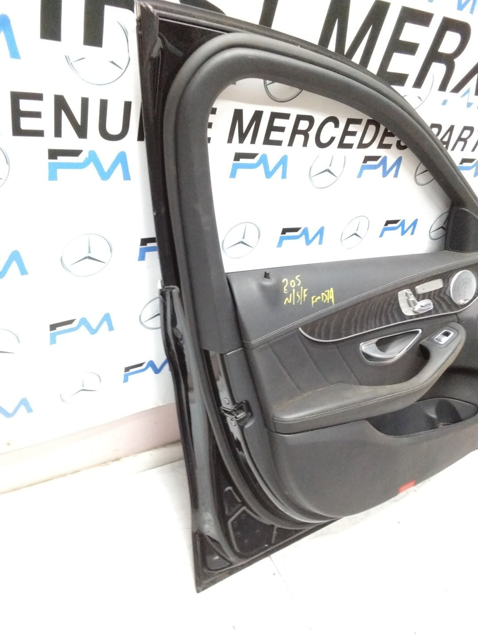 MERCEDES BENZ C-CLASS W205 PASSENGER SIDE FRONT DOOR N/S/F COMPLETE BLACK FMD79