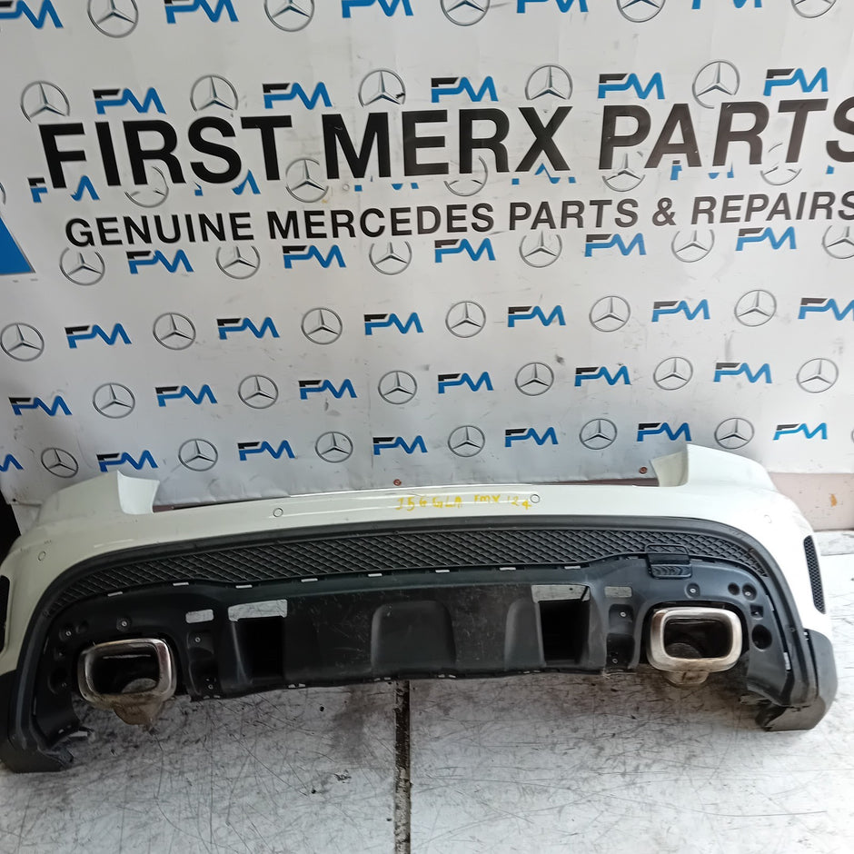 MERCEDES BENZ GLA W156 AMG REAR BUMPER ŴHITE 2016 A1568854340 COMPLETE FMX124
