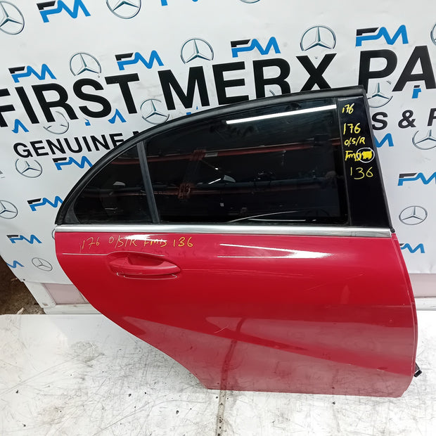 MERCEDES BENZ  A-CLASS W176 DRIVER SIDE REAR DOOR O/S/R RED COMPLETE FMD136