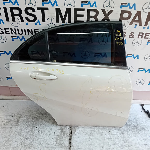 MERCEDES A-CLASS W176 DRIVER REAR DOOR OSR 2012-18 WHITE COMPLETE FMD358