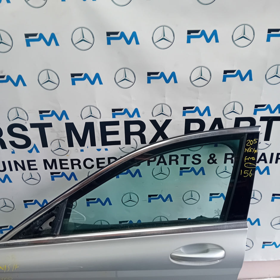 MERCEDES BENZ C-CLASS PASSENGER FRONT DOOR N/S/F SILVER 2014 ON COMPLETE FMD156