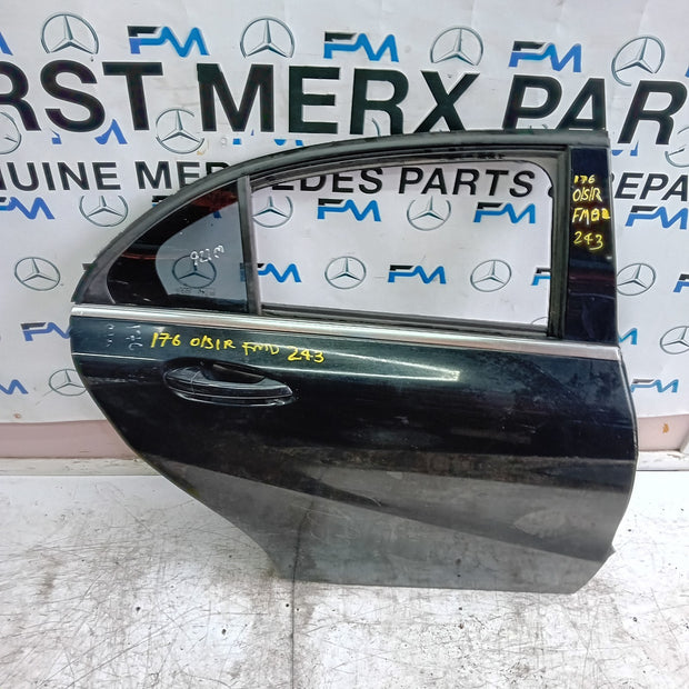 MERCEDES A-CLASS W176 DRIVER REAR DOOR OSR BLACK 2012-18 COMPLETE FMD243