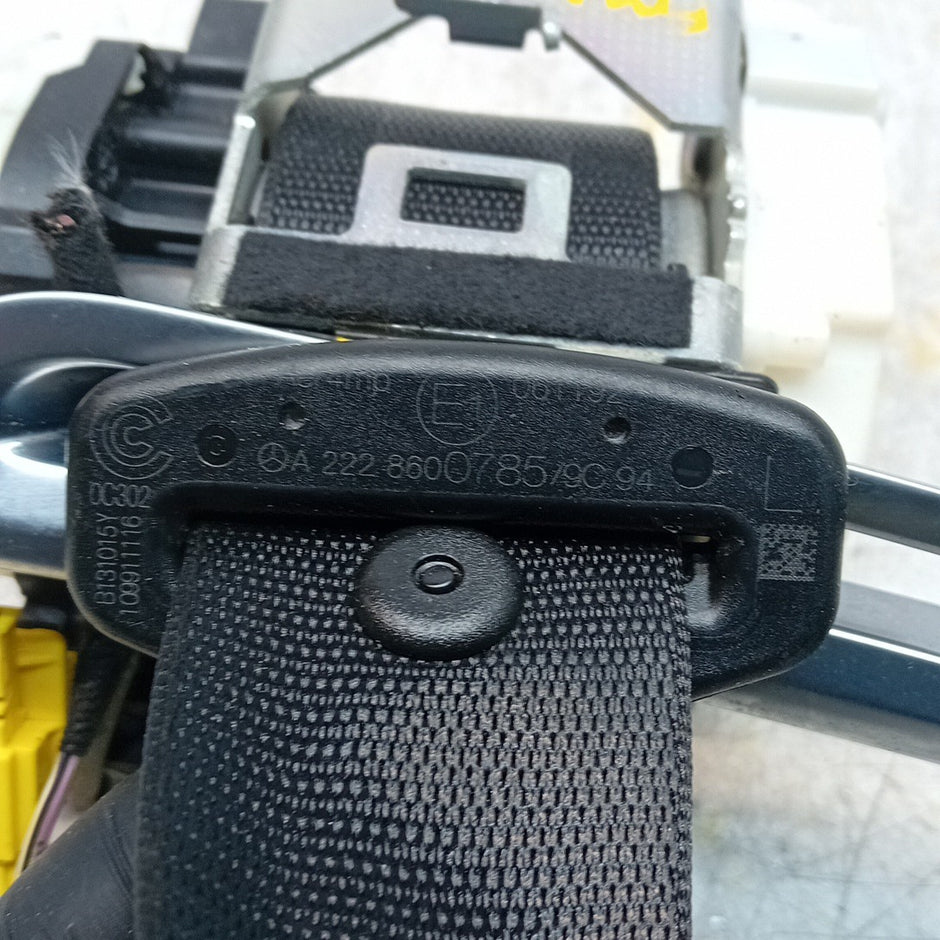 MERCEDES S-CLASS W222 PASSENGER LEFT SEAT BELT BLACK A2228600785 2015 FM001452