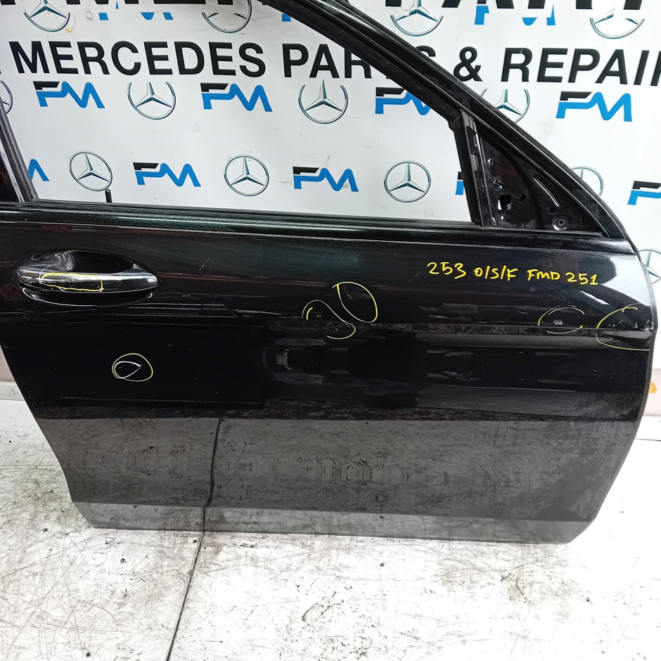 MERCEDES GLC X253 DRIVER FRONT DOOR OSF BLACK 2016 ON COMPLETE FMD251