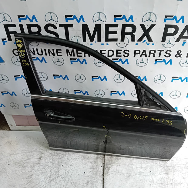 MERCEDES BENZ C-CLASS W204  DRIVER FRONT DOOR OSF BLACK 2009-14 COMPLETE FMD235