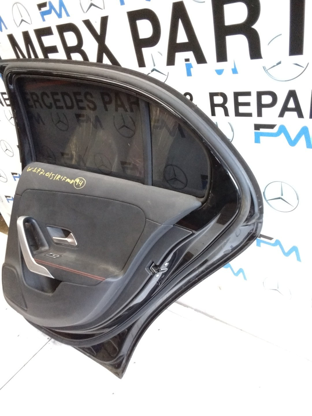 MERCEDES BENZ  A-CLASS W177 DRIVER SIDE REAR DOOR O/S/R COMPLETE BLACK FMD94