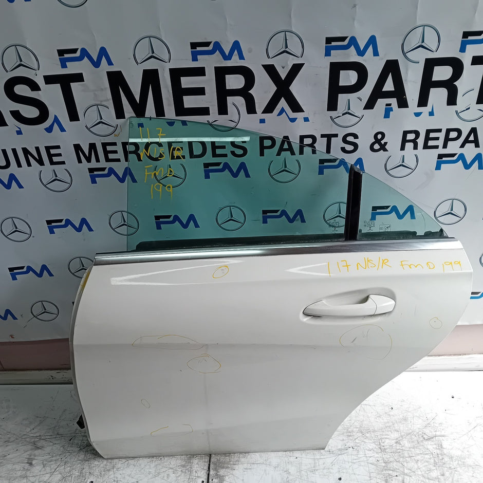 MERCEDES BENZ CLA W117 PASSENGER REAR DOOR NSR WHITE 2013-19 COMPLETE FMD199