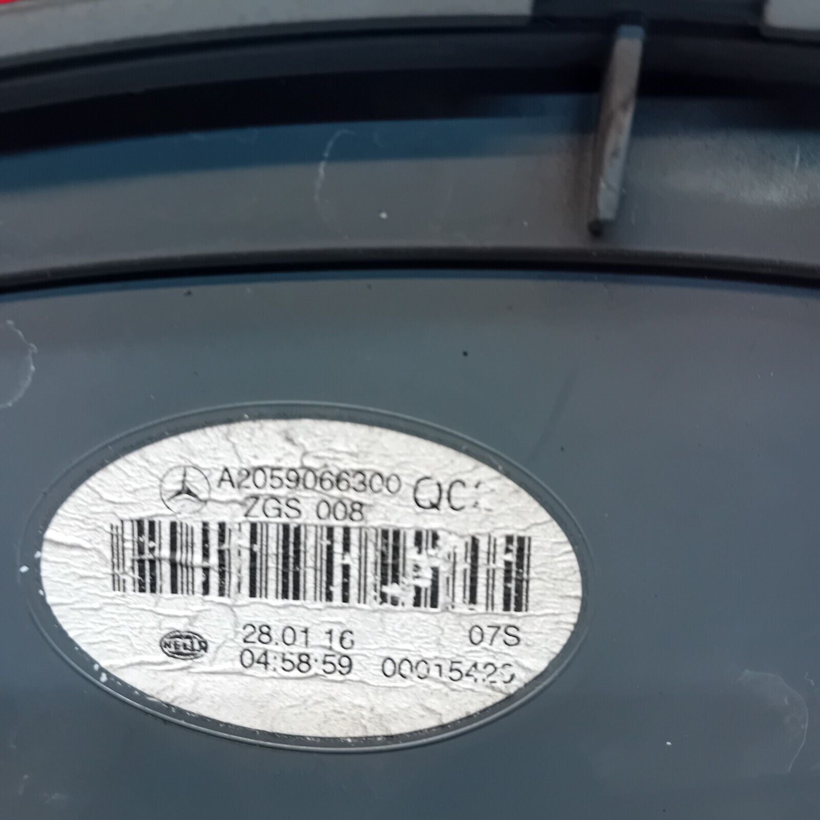 MERCEDES C-CLASS W205 COUPE 2018 REAR PASSENGER N/S TAIL LIGHT A2059066300 FMT42