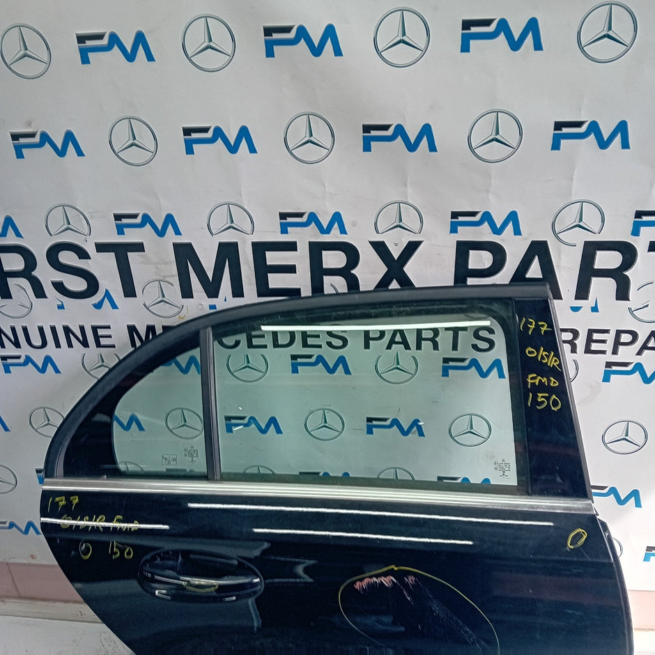 MERCEDES BENZ A-CLASS W177 DRIVER SIDE REAR DOOR O/S/R BLACK  COMPLETE FMD150