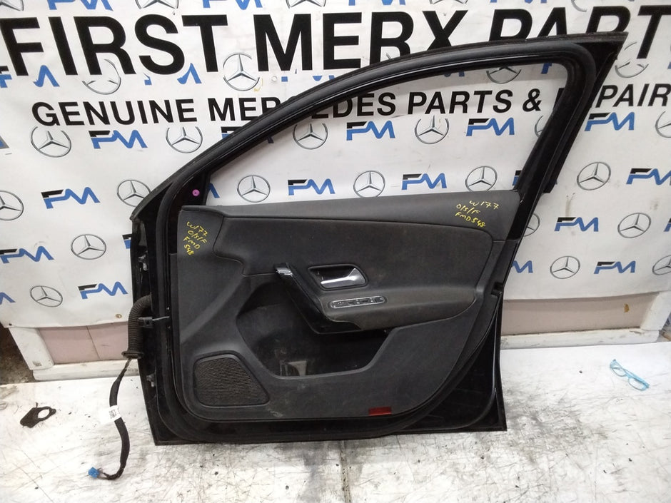 MERCEDES BENZ  A-CLASS W177  DRIVER FRONT DOOR OSF BLACK 2018-22 FMD548