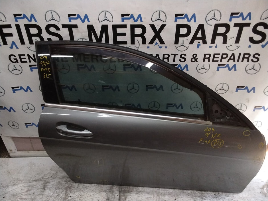 MERCEDES BENZ C-CLASS W204 DRIVER FRONT DOOR OSF GREY 2007-2014 COMPLETE FMD315