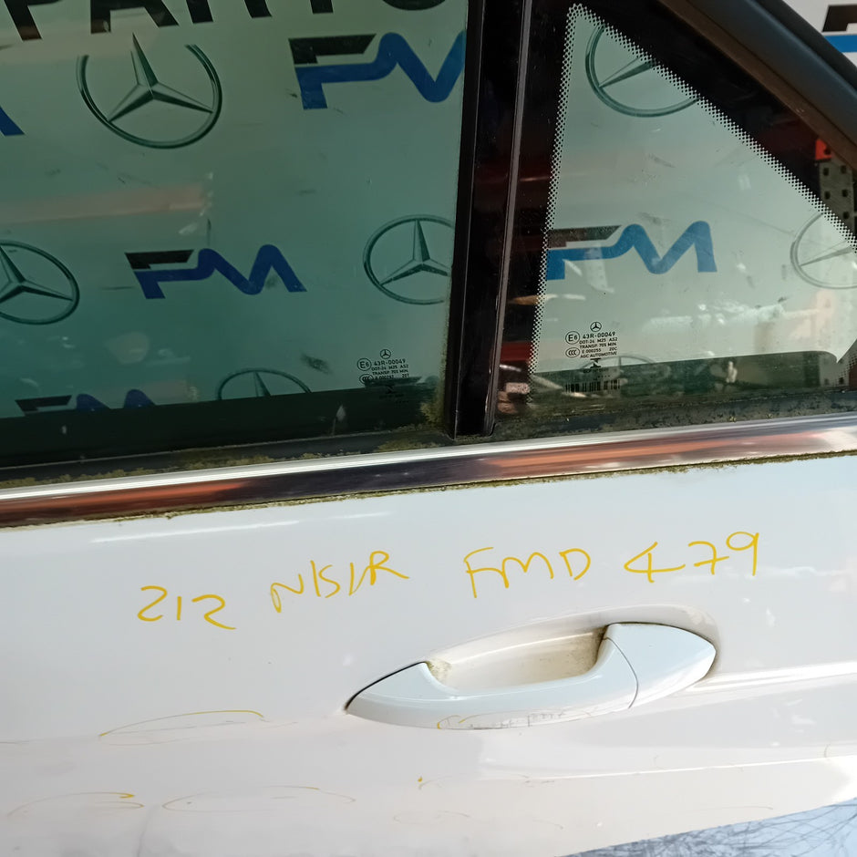 MERCEDES E-CLASS W212 SLN PASSENGER REAR DOOR NSR WHITE 2013 COMPLETE FMD479