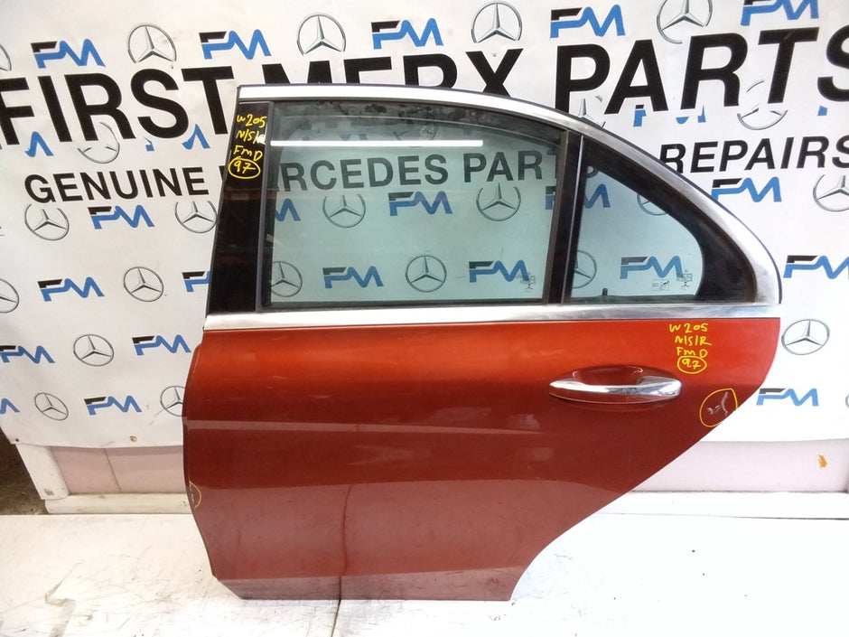 MERCEDES BENZ  C-CLASS W205 PASSENGER SIDE REAR DOOR N/S/R COMPLETE RED FMD97