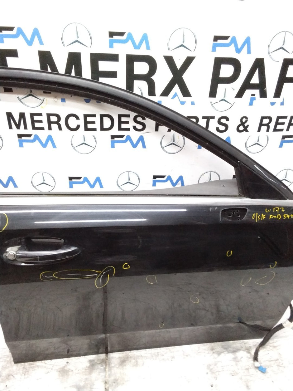 MERCEDES BENZ  A-CLASS W177  DRIVER FRONT DOOR OSF BLACK 2018-22 FMD548