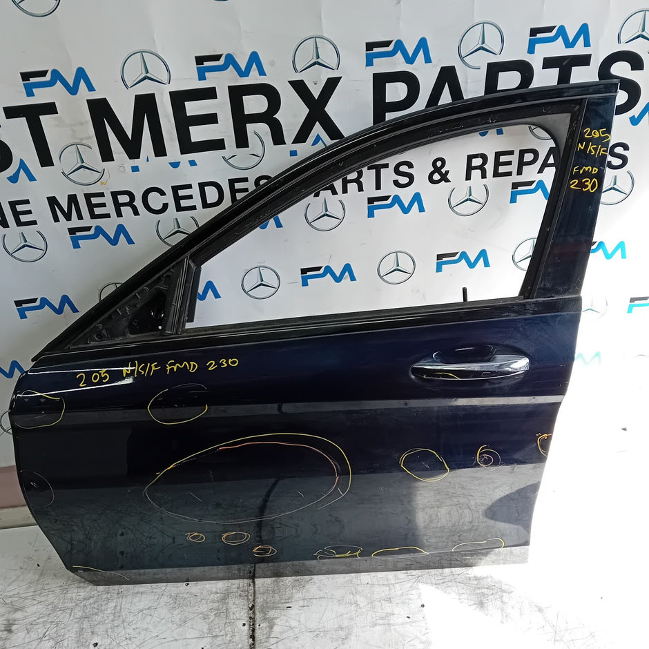 MERCEDES C-CLASS W205 PASSENGER FRONT DOOR NSF BLUE 2014 ON FMD230