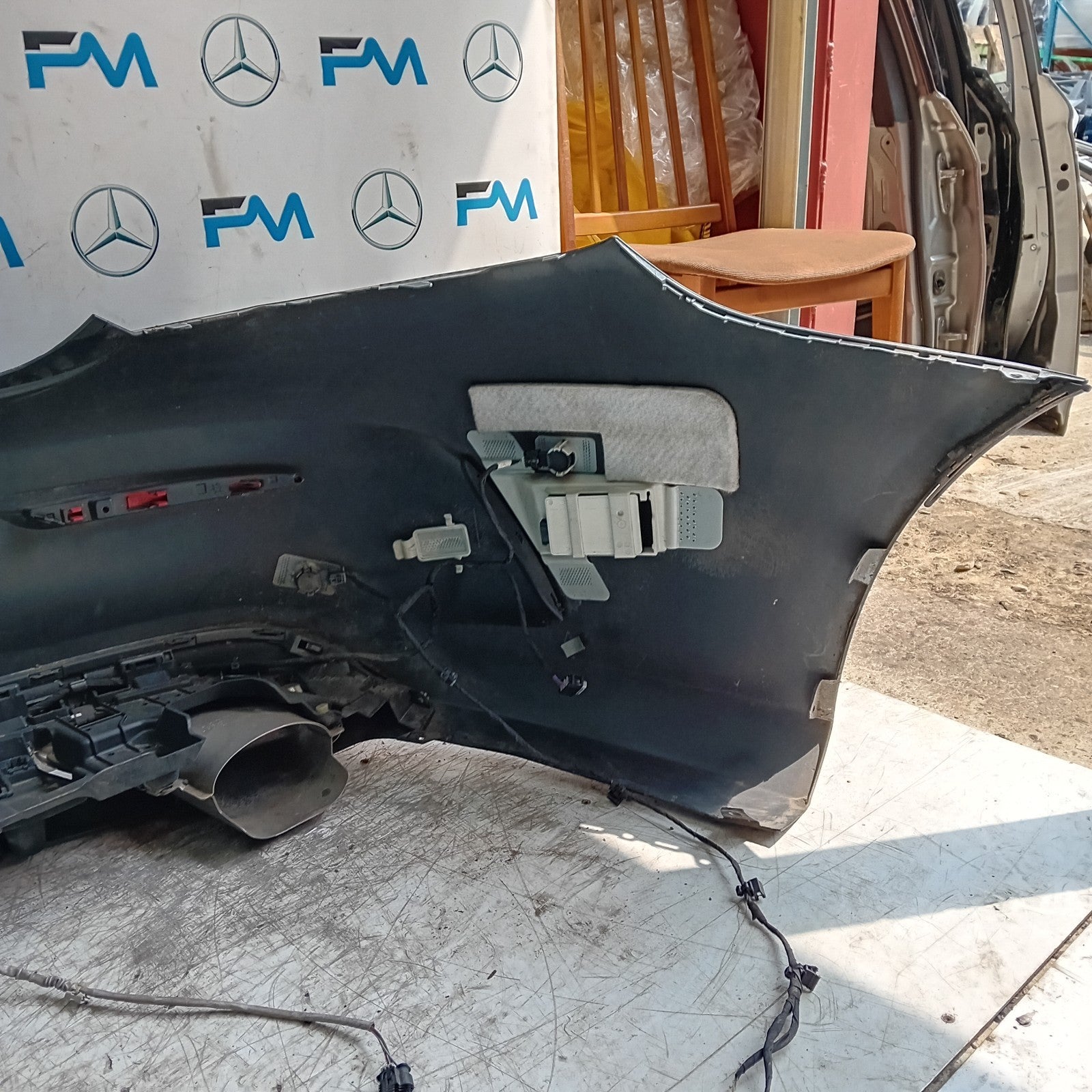 MERCEDES BENZ C-CLASS W205 COUPE REAR BUMPER 2015 GREY FMX60