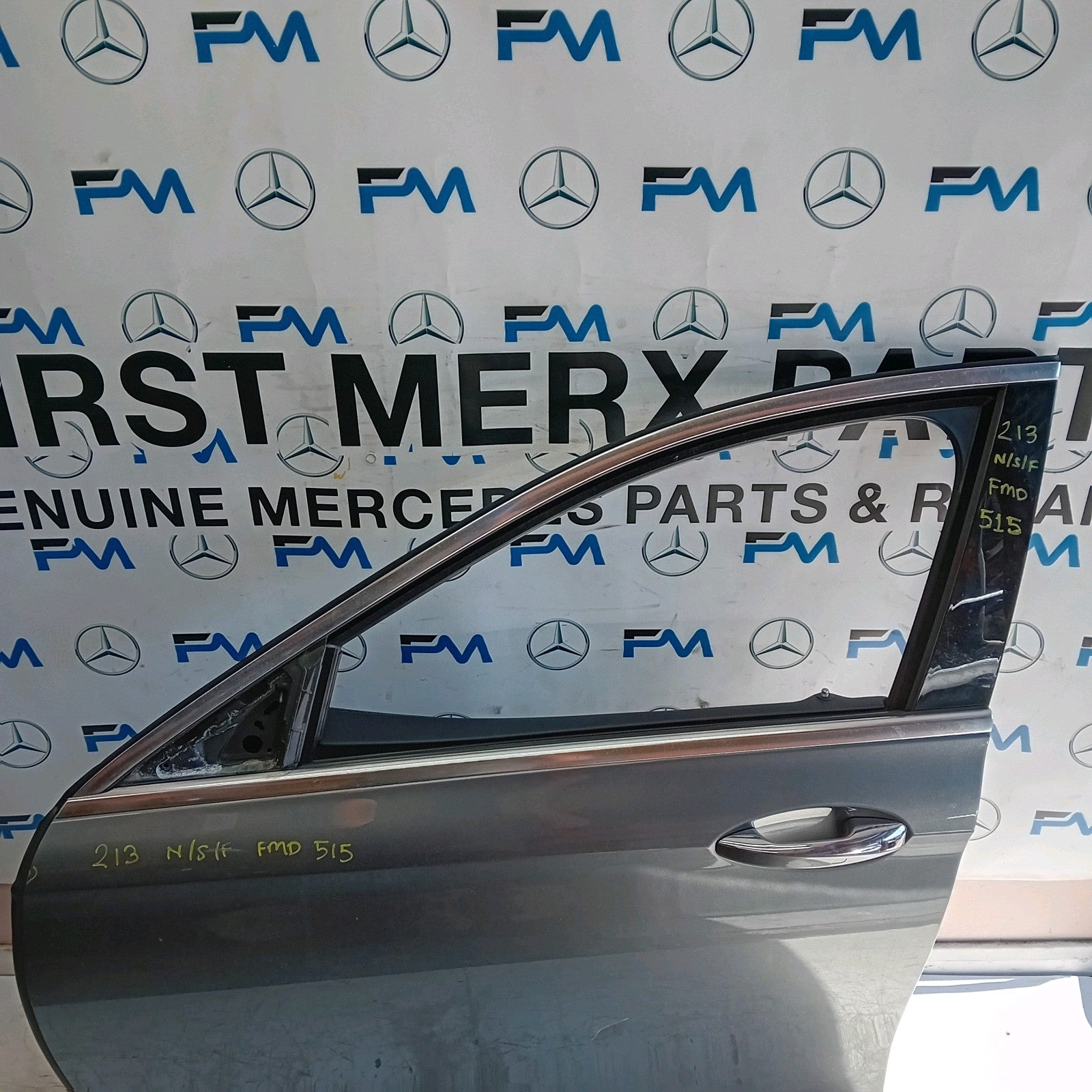 MERCEDES E-CLASS W213 PASSENGER FRONT DOOR NSF 2016 ON GREY COMPLETE  FMD515