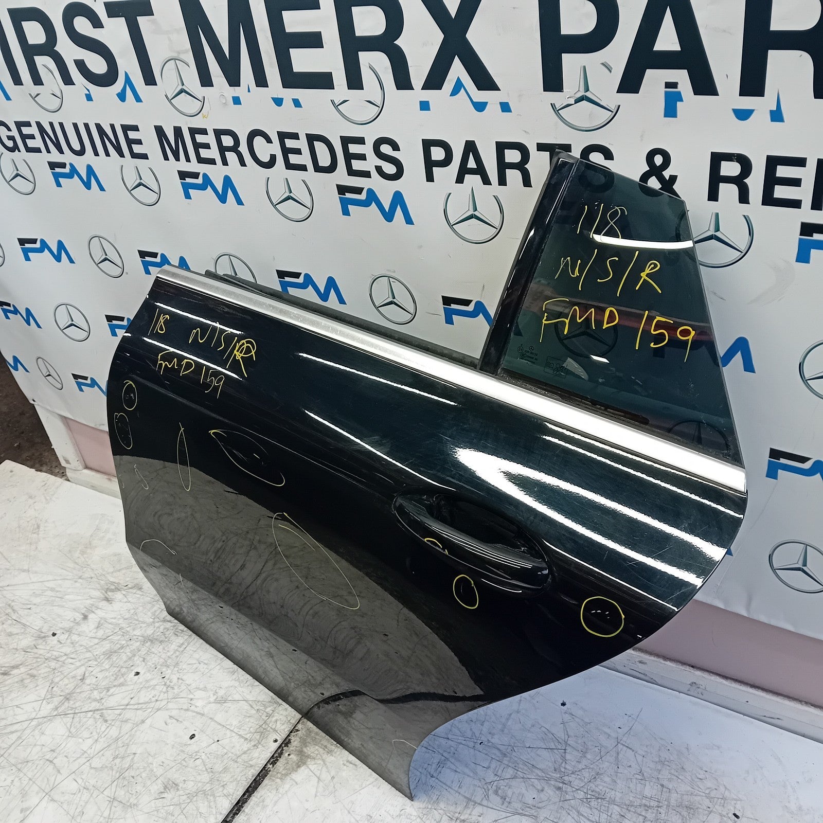 MERCEDES CLA W118 PASSENGER REAR DOOR N/S/R BLACK 2019 ONWARDS COMPLETE FMD159
