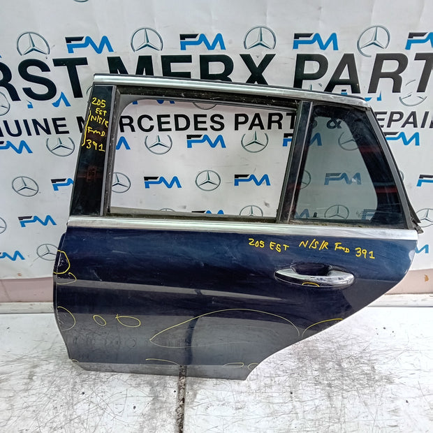 MEECEDS C-CLASS S205 EST PASSENGER REAR DOOR NSR BLUE 2014 ON COMPLETE FMD391