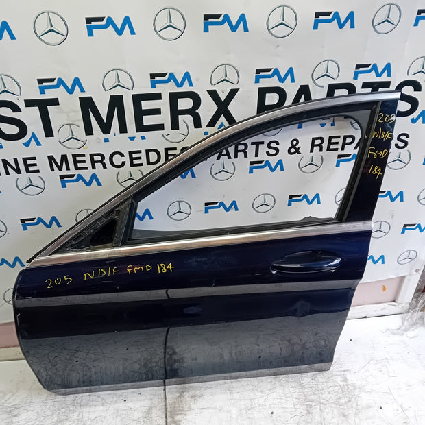 MERDEDES C-CLASS W205 DRIVER SIDE FRONT DOOR NSF BLUE 2014 ON COMPLETE FMD184
