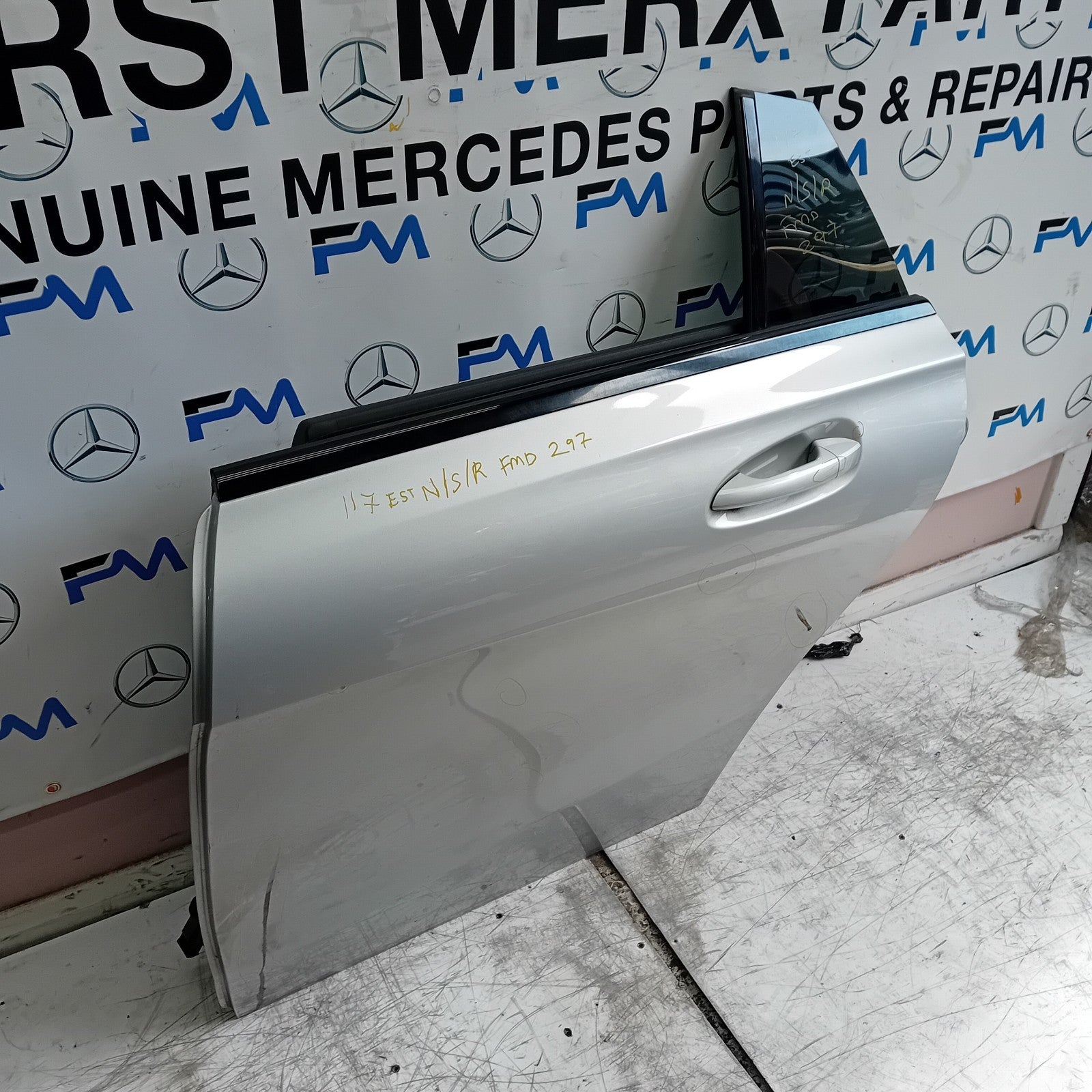 MERCEDES CLA W117 EST PASSENGER REAR DOOR NSR SILVER 2013-19 COMPLETE FMD297
