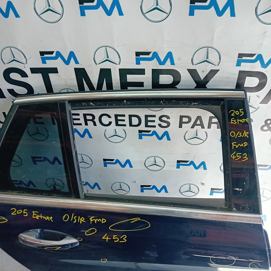 MERCEDES C-CLASS S205 EST DRIVER REAR DOOR OSR BLACK 2014 ON COMPLETE FMD453