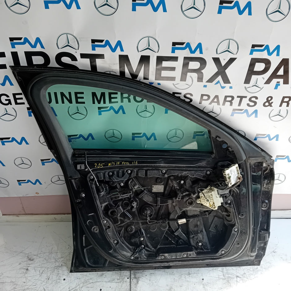 MERCEDES BENZ C-CLASS W205 PASSENGER SIDE FRONT DOOR N/S/F BLACK FMD116