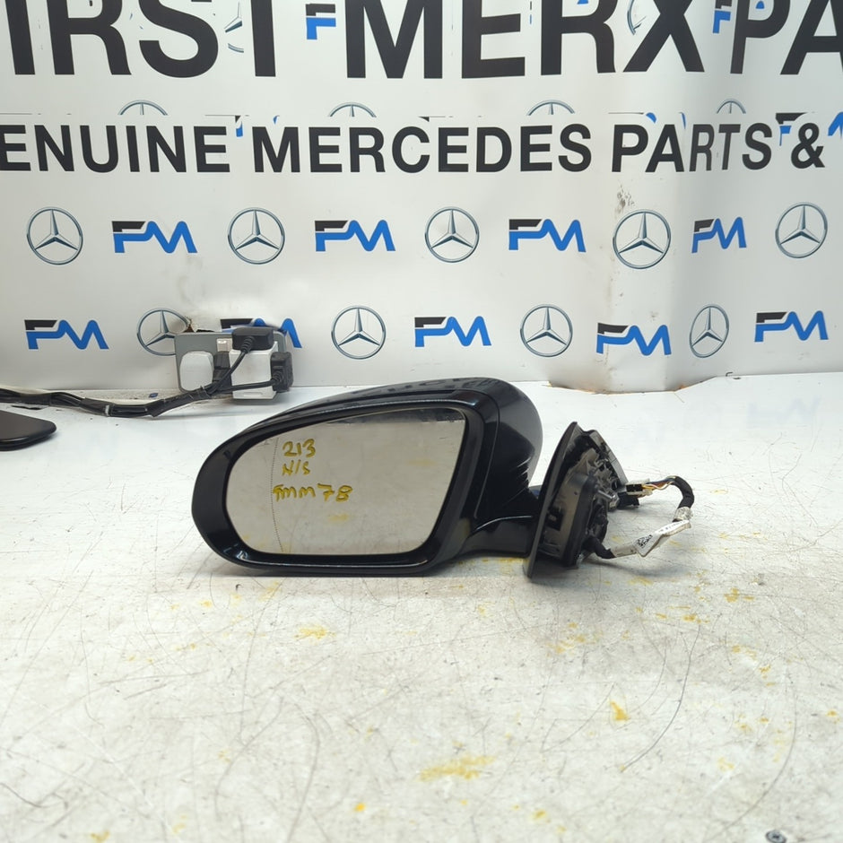 MERCEDES E-CLASS W213 PASSENGER WING MIRROR NS BLACK A2138102500 FMM78