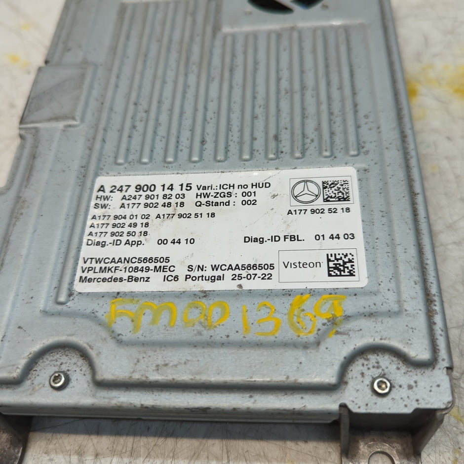 MERCEDES B-CLASS  INSTRUMENT CLUSTER CONTROL UNIT W247 A2479001415 FM001369