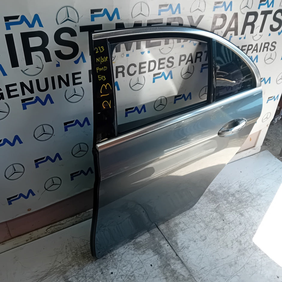 MERCEDES E-CLASS W213 PASSENGER REAR DOOR NSR 2016 ON GREY COMPLETE  FMD513