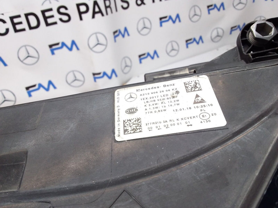 2018 MERCEDES E-CLASS W213 O/S Driver Side Front Headlight A2139062606 FMH33