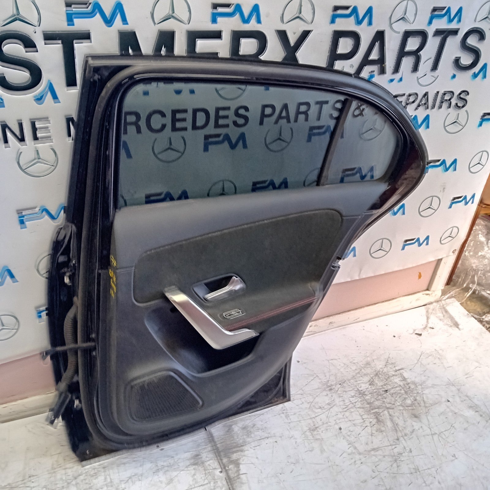 MERDEDES A-CLASS W177 DRIVER SIDE REAR DOOR OSR BLACK 2018 ON COMPLETE FMD181
