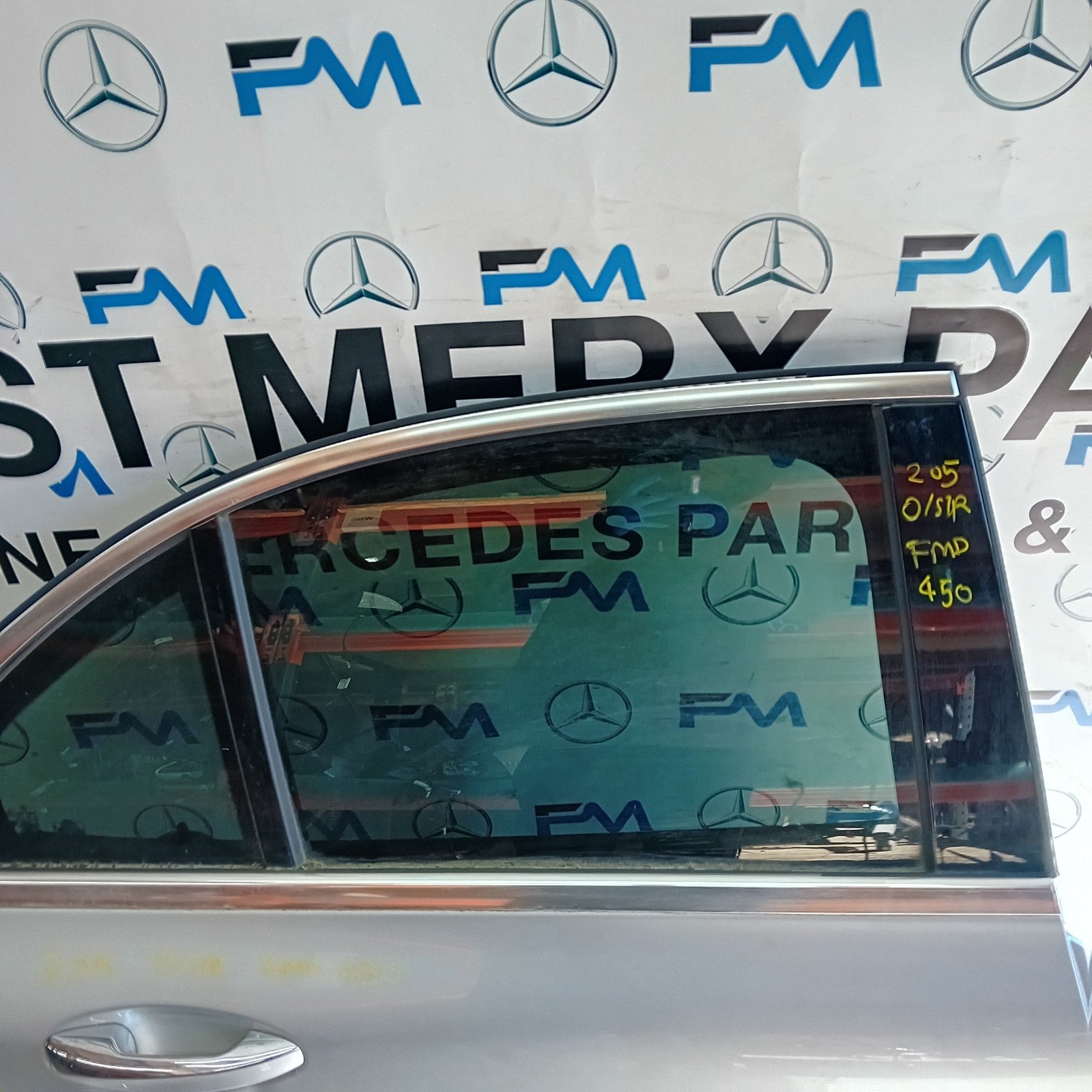 MERCEDES C-CLASS W205 SLN DRIVER REAR DOOR OSR SILVER 2014 ON COMPLETE FMD450