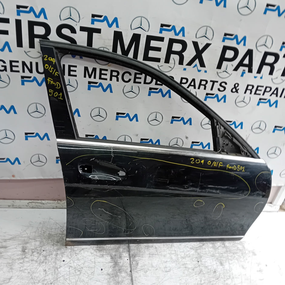 MERCEDES BENZ C-CLASS W204 DRIVER FRONT DOOR OSF 2013 BLACK FMD501