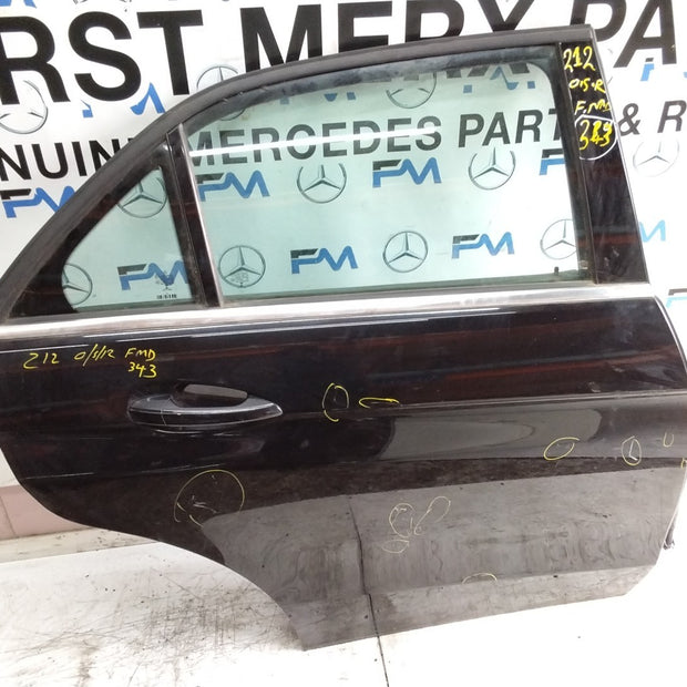 MERCEDES E-CLASS W212 DRIVER REAR DOOR OSR BLACK 2009-16 COMPLETE FMD343