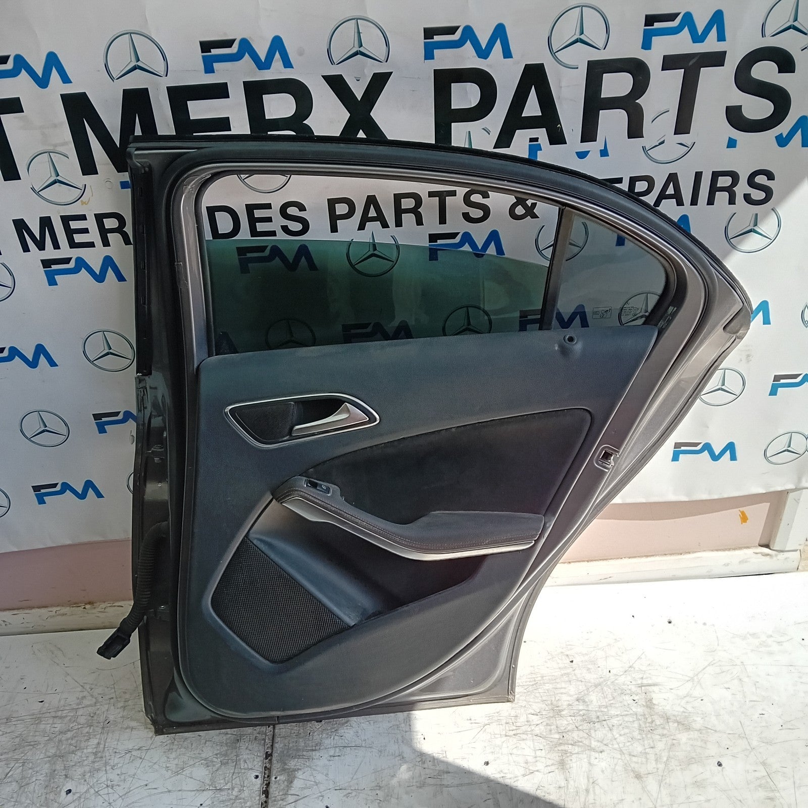 MERCEDES BENZ A-CLASS W176 DRIVER REAR DOOR OSR GREY 2012-18 COMPLETE FMD227