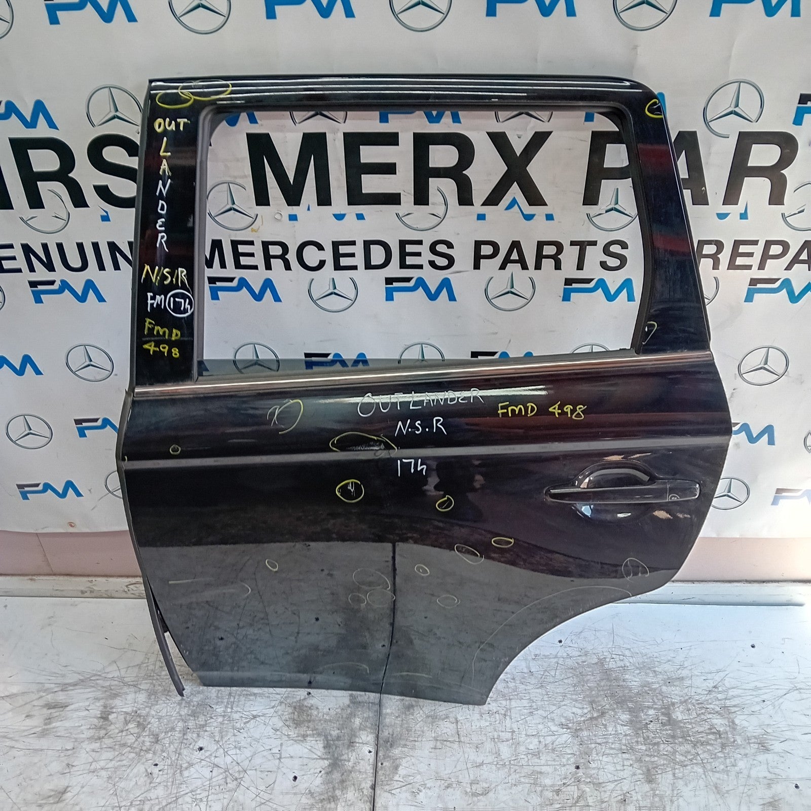 MITSUBISHI OUTLANDER MK3 PASSENGER REAR DOOR NSR 2013 BLACK FMD498
