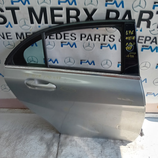 MERCEDES BENZ  A-CLASS W176 DRIVER REAR DOOR OSR 2012 SILVER COMPLETE FMD488
